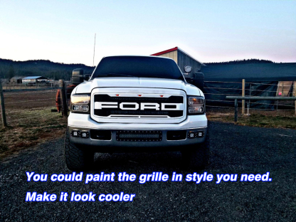 For 2005-2007 Ford Super Duty F250 F350 F450 F550 Grill Raptor Style Grille w/Led Light