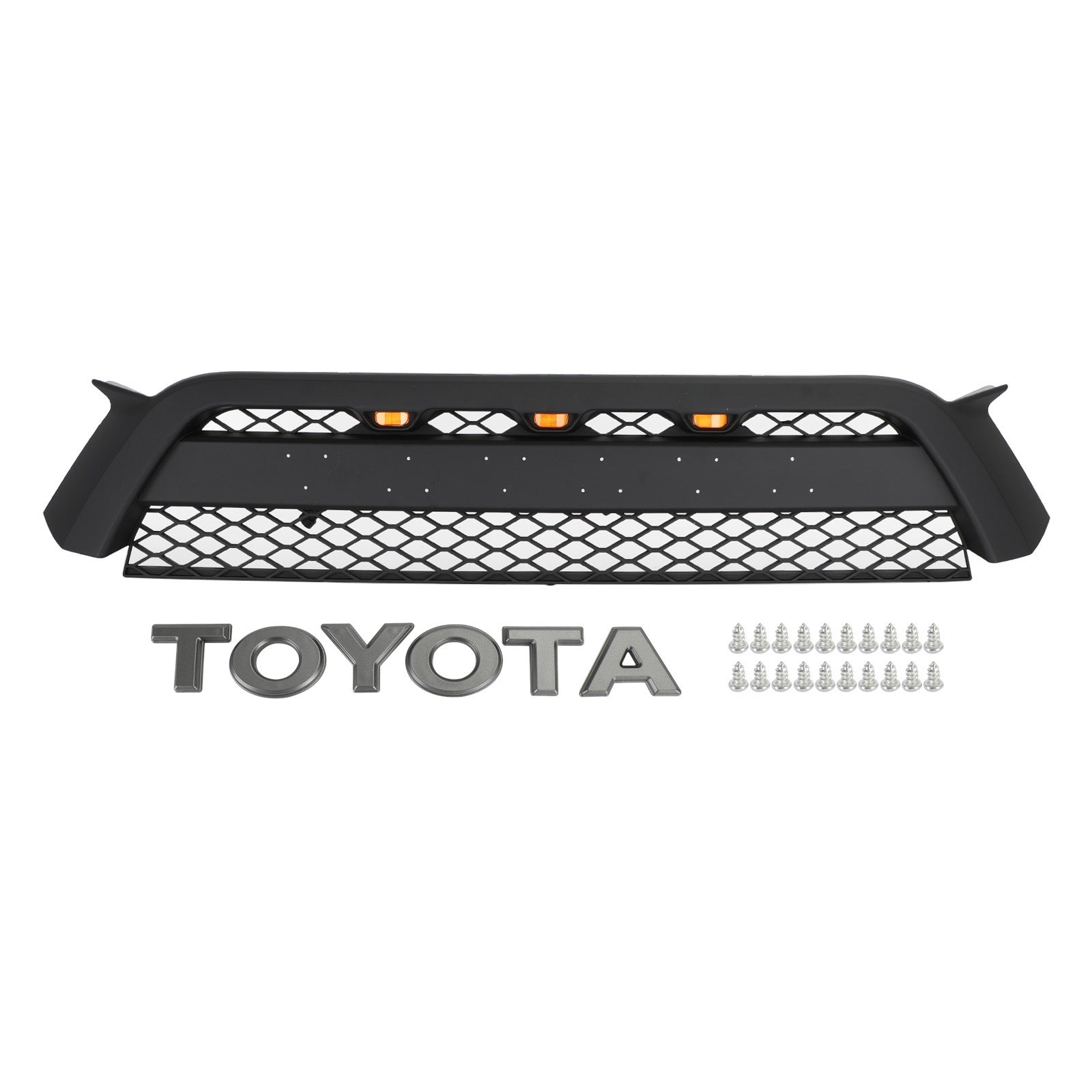 Front Grille For 2010 2011 2012 2013 Toyota 4Runner Grill W/ Lights Matte Black