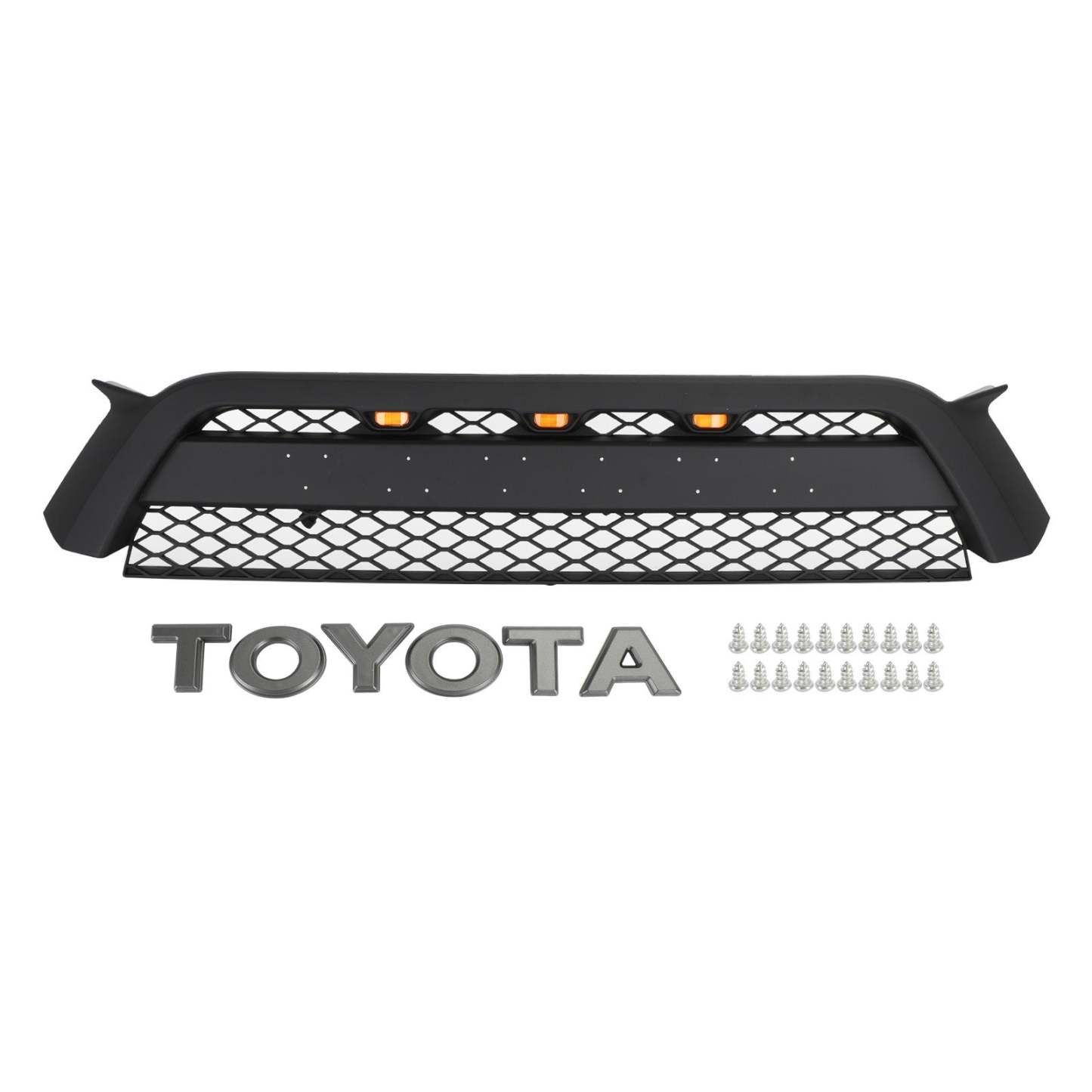 Front Grille For 2010 2011 2012 2013 Toyota 4Runner Grill W/ Lights Matte Black