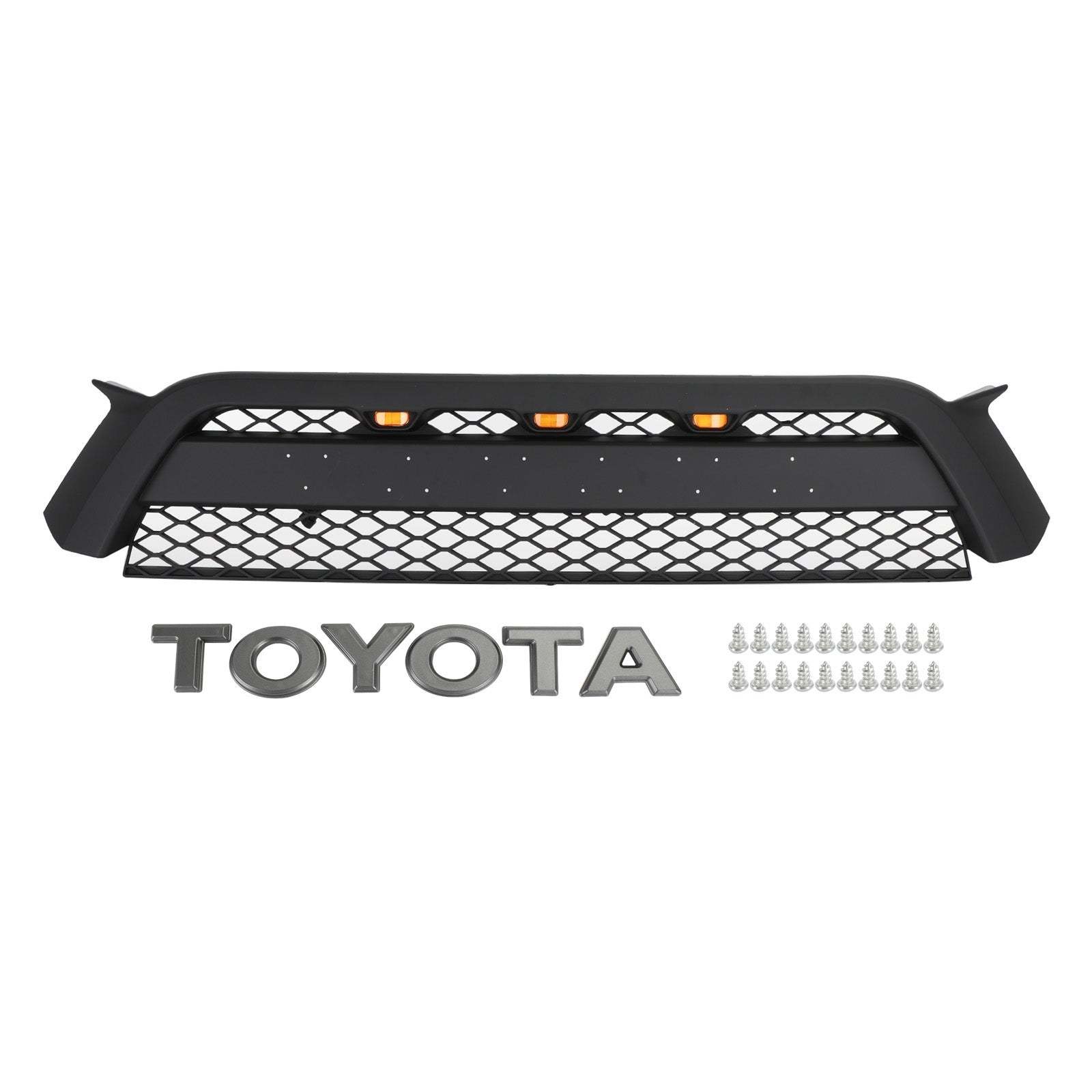Front Grille For 2010 2011 2012 2013 Toyota 4Runner Grill W/ Lights Matte Black