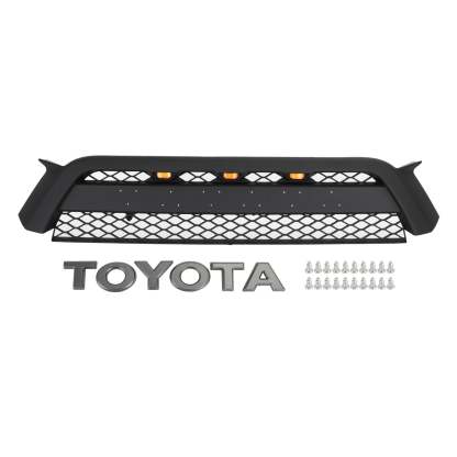 Front Grille For 2010 2011 2012 2013 Toyota 4Runner Grill W/ Lights Matte Black