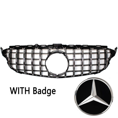 For Mercedes Benz W205 C-Class 2015-2018 Grill GT R Style Front Grille with Star 