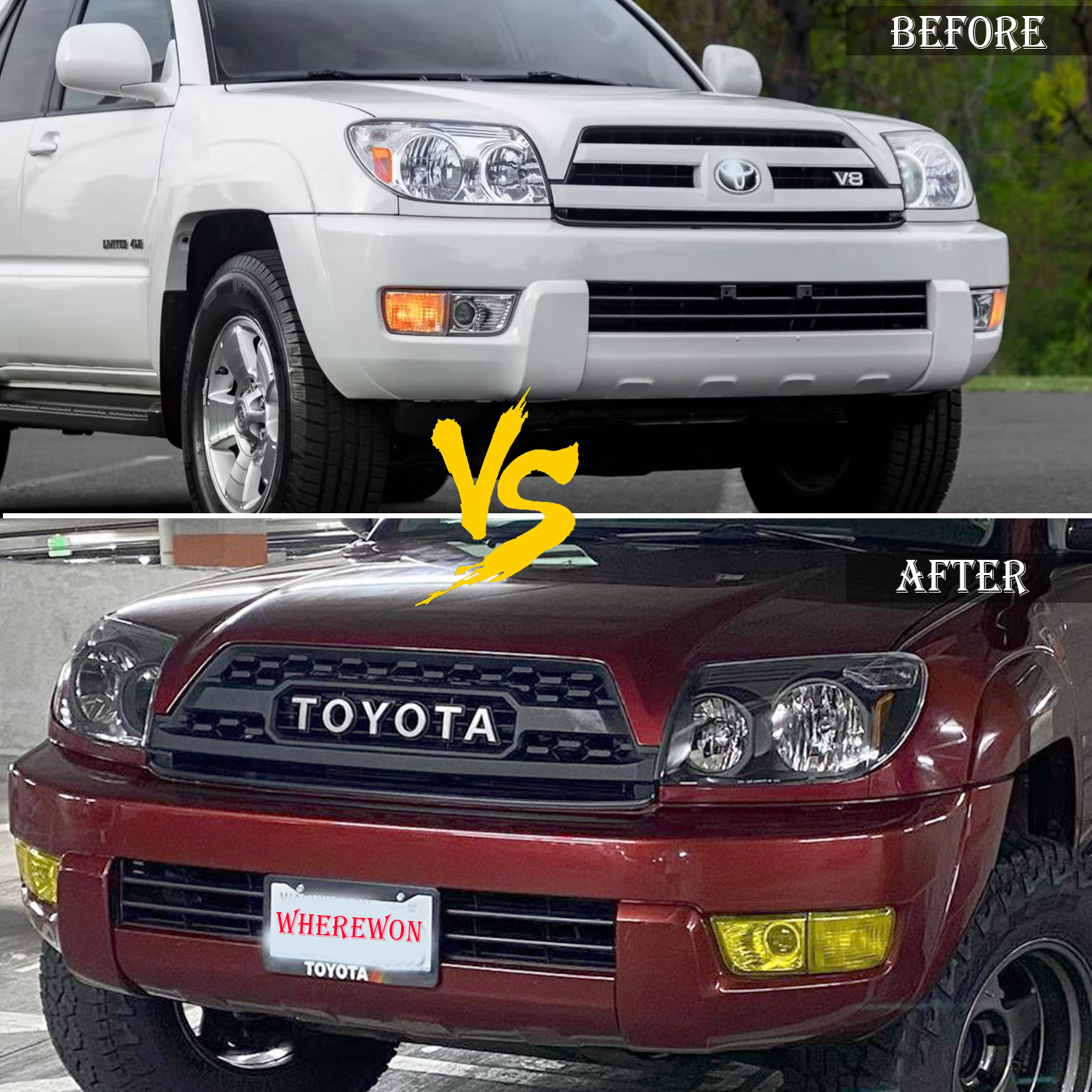 Front Grille For Toyota 4Runner 2003-2005 Grill W/ Letters Matte Black