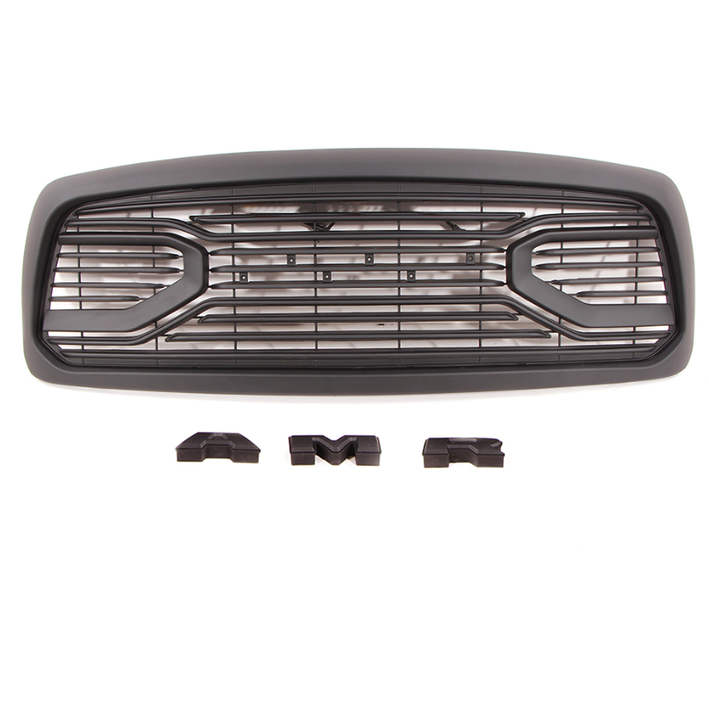 Front Grille For 2002-2005 Dodge RAM 1500 Big Horn Style Grill w/ Letters Matte Black
