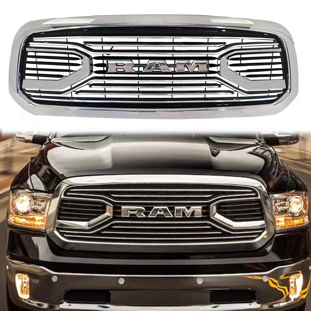  For 2013-2018 Dodge Ram 1500 Grill Big Horn Style Front Grille Chrome