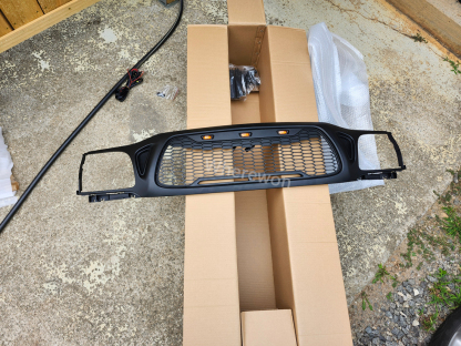 Front Grille For Tacoma 2001-2004 Honeycomb Style Grill Mesh w/LED Lights Matte Black