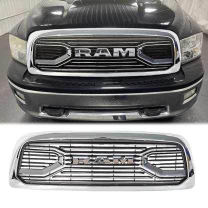 For 2009-2012 Dodge Ram 1500 Front Grille Chrome Big Horn Style Grill with Letter