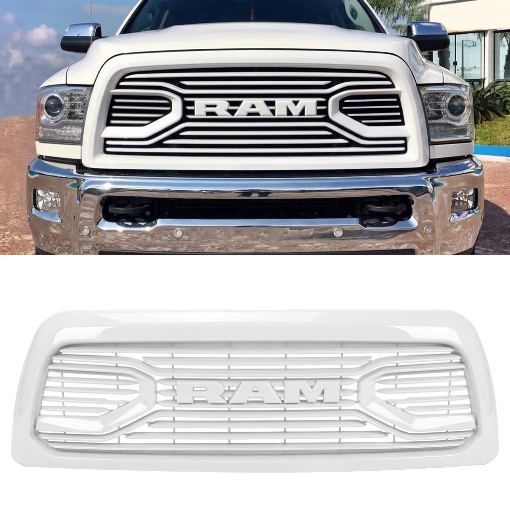 For 2013-2018 Dodge Ram 2500 3500 Grille Big Horn Style Front Grill Bright White Mesh with Letter