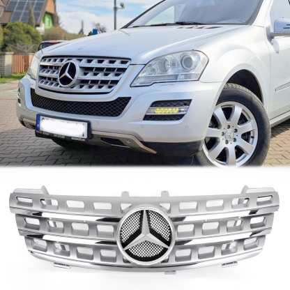 For Mercedes Benz W164 ML320 ML350 ML550 Grill 2005-2008 Front Grille W/Emblem