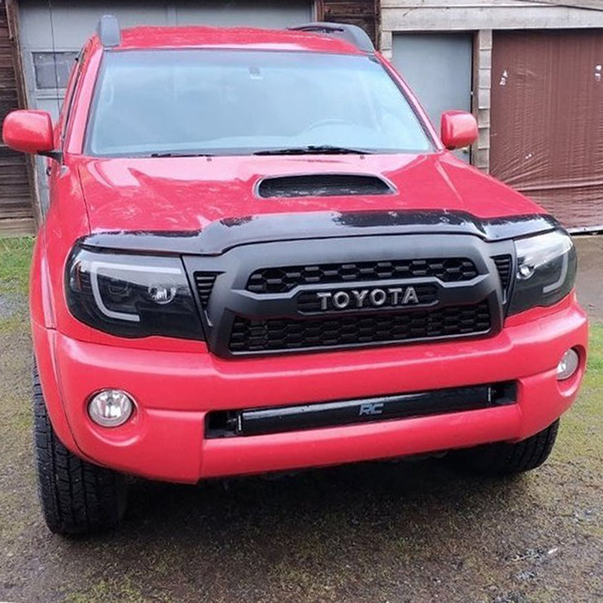 Front Grille For Toyota Tacoma 2005-2011 Grill Mesh w/LED Lights w/Letter Matte Black