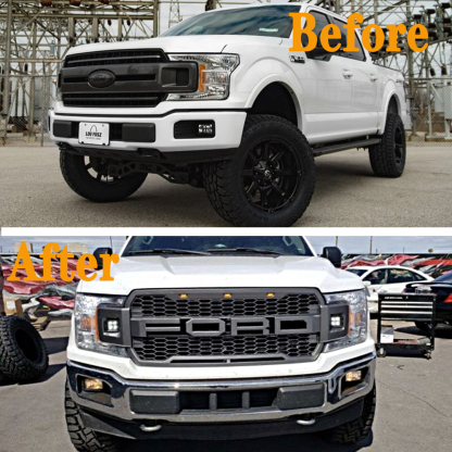 For 2018-2020 Ford F150 Grill Raptor Style Front Grille W/Led Lights w/Letter
