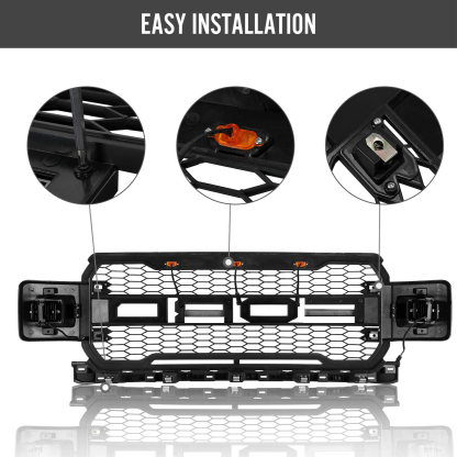 For 2018-2020 Ford F150 Grill Raptor Upgrade Grille Front Mesh Black W/Letters
