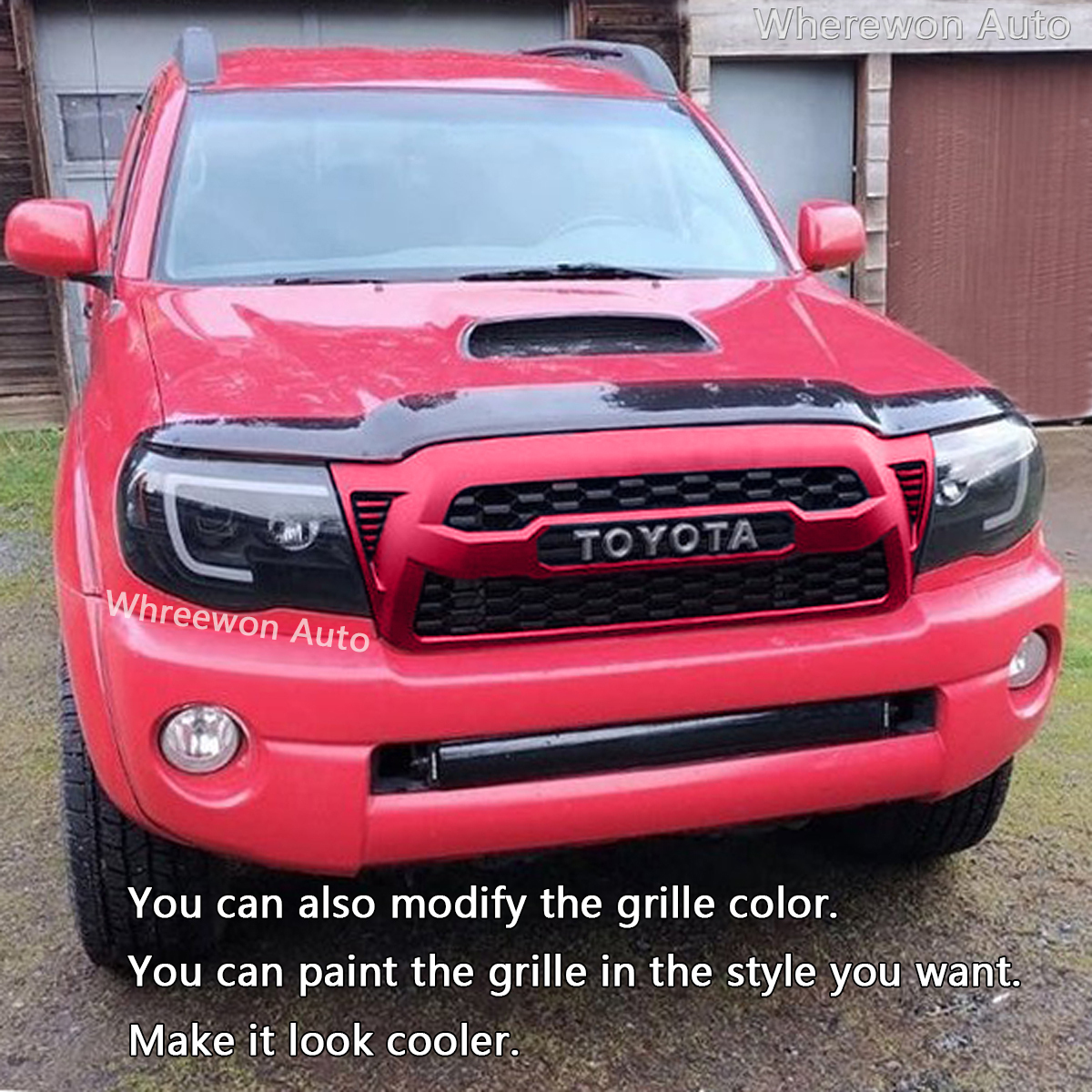 “Black Friday Sale” Matte Black Front Grill For 2005 2006 2007 2008 2009 2010 2011 Toyota Tacoma Upper Grille Mesh With LED Light