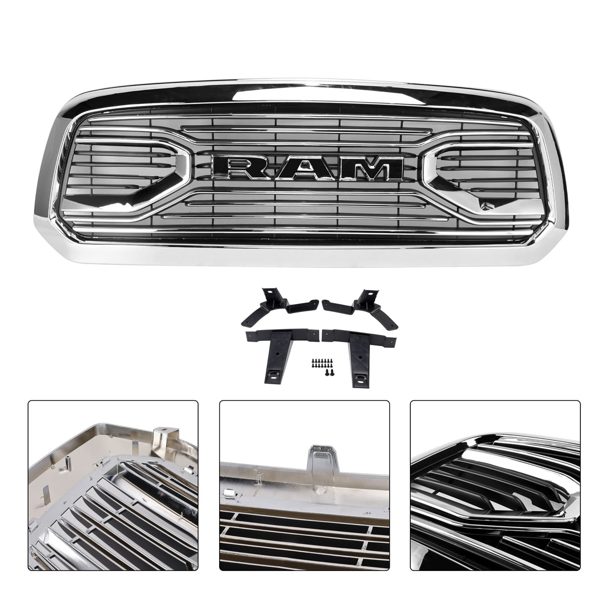 For 2013-2018 Dodge Ram 1500 Grill Big Horn Style Front Grille with Letter Chrome