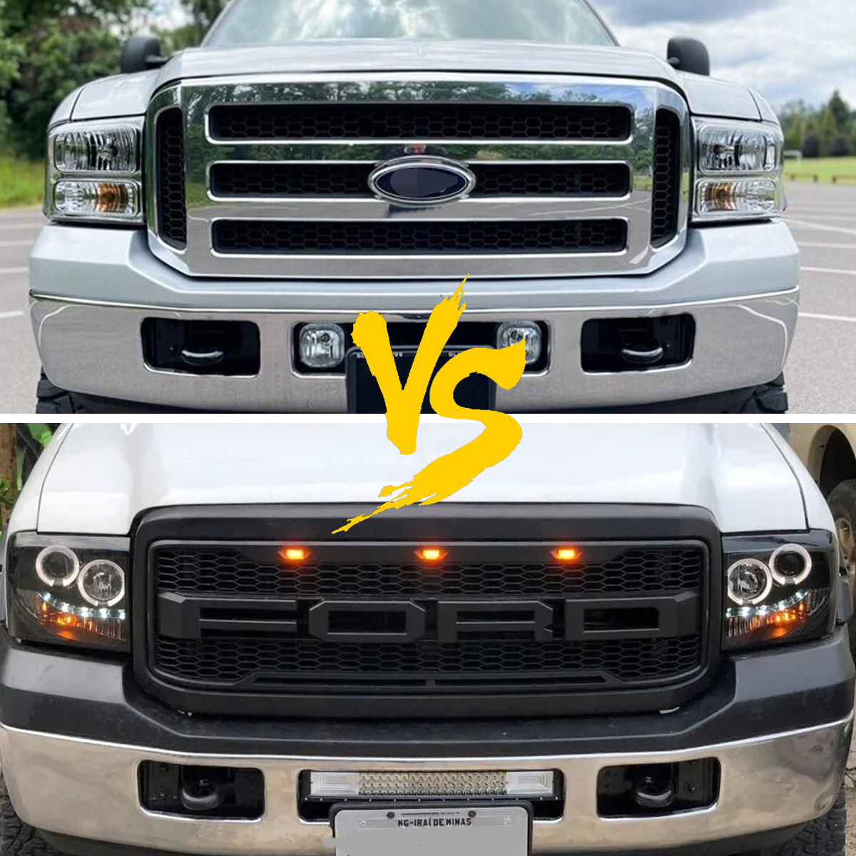 For 2005-2007 Ford Super Duty F250 F350 F450 F550 Grill Raptor Style Grille w/Led Light
