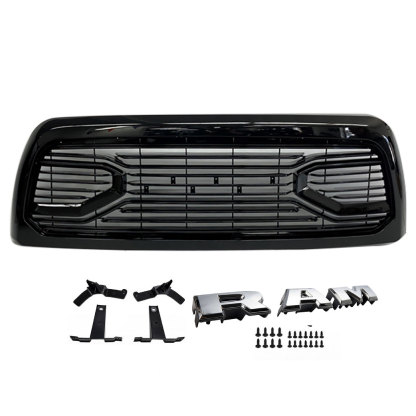 For 2013-2018 Dodge RAM 2500 3500 Grill Big Horn Style Front Grille Gloss Black & Letter Chrome