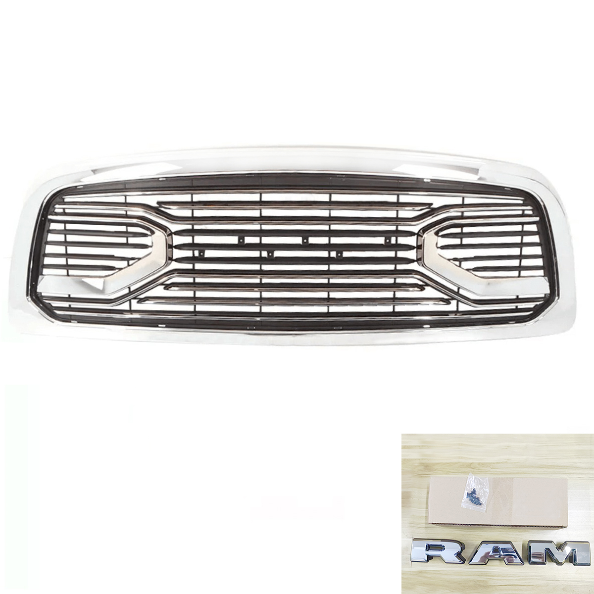 For 2009-2012 Dodge Ram 1500 Front Grille Chrome Big Horn Style Grill with Letter