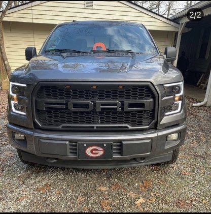 Raptor Style Grill For 2015 2016 2017 FORD F-150 Matte Black Front Grille W/LED