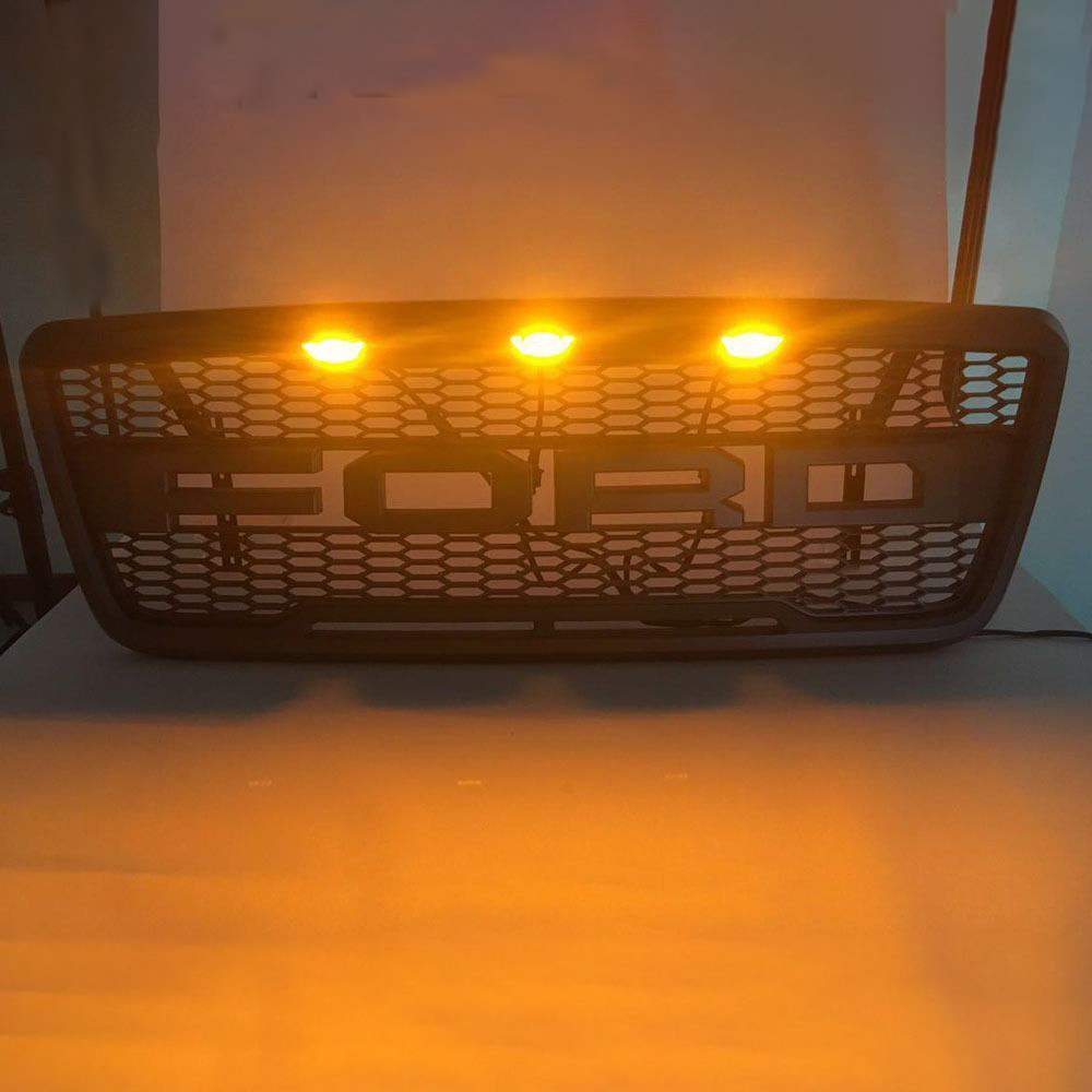 For 2004 2005 2006 2007 2008 Ford F150 F-150 Raptor Style Grill Front Grille Mesh with LED