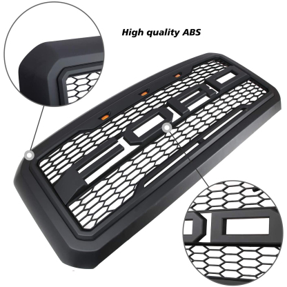 For 2011-2016 Ford F250 F350 F450 F550 Grill Raptor Style Front Grille w/ Light