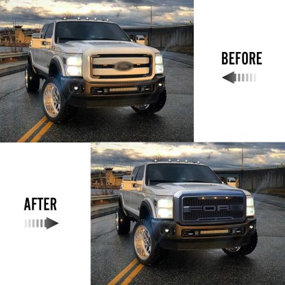 For 2011-2016 Ford F250 F350 F450 F550 Grill Raptor Style Front Grille w/ Light