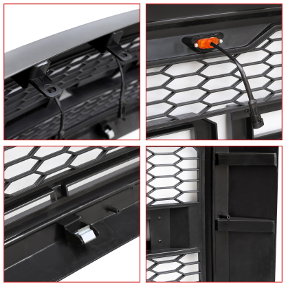 For 2011-2016 Ford F250 F350 F450 F550 Grill Raptor Style Front Grille w/ Light