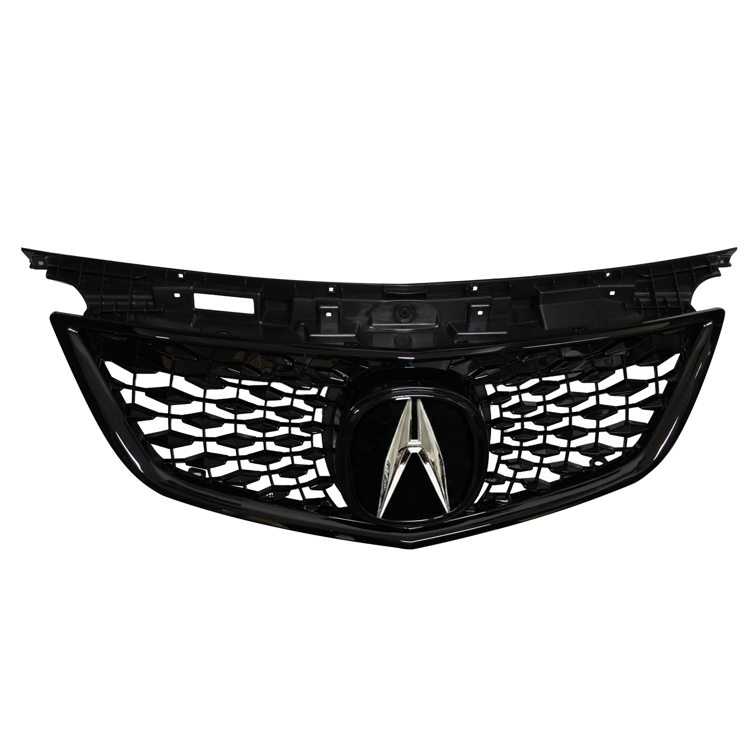 For 2012-2014 Acura TL Front Grille Gloss Black Grill with Emblem