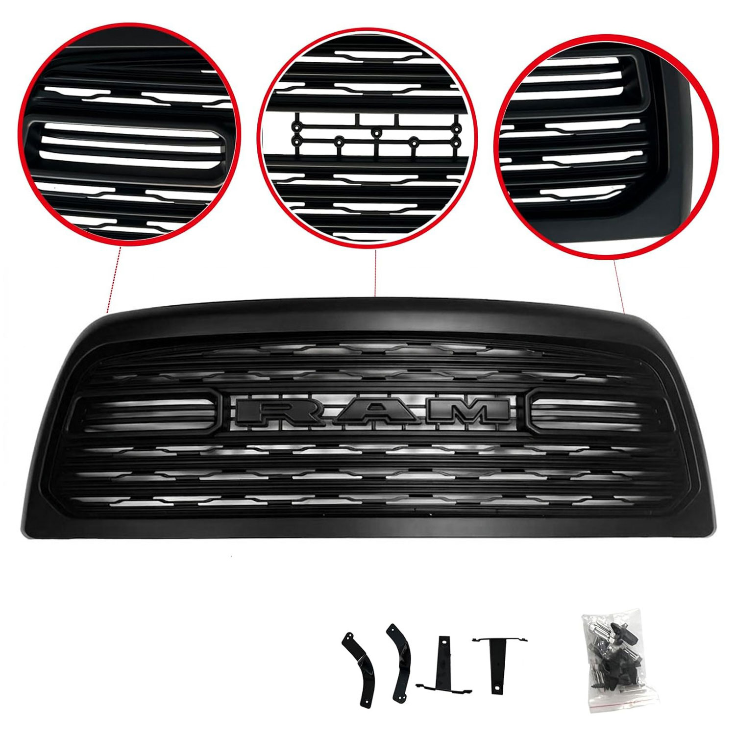 For 2013-2018 Dodge Ram 2500 3500 Grill Limited Style Front Grille Matte Black
