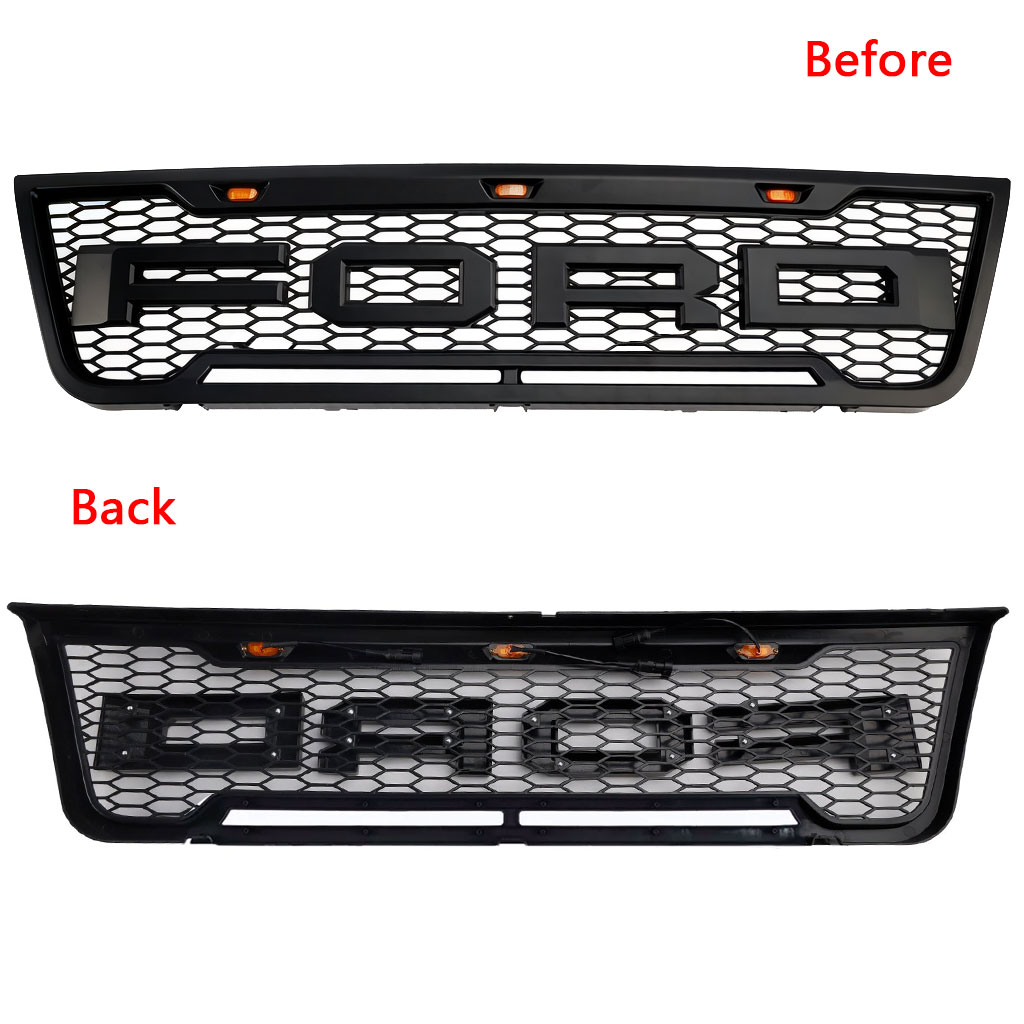 Front Grille For Ford E150 E250 E350 2003-2007 Grill With LED Lights