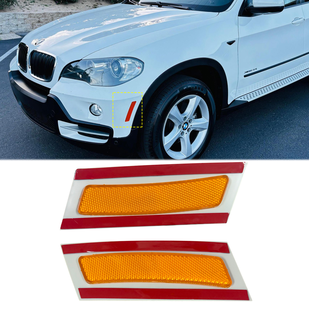 Front Bumper Amber Reflector Side Marker Light For 2007-2010 BMW E70 X5