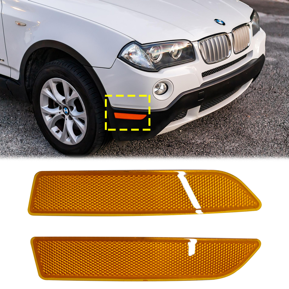 Front Bumper Amber Reflector Side Marker Light For 2007-2010 BMW X3 E83 Base