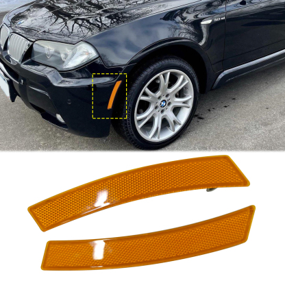 Front Bumper Amber Reflector Side Marker Light For BMW X3 E83 M Sport 2007-2010