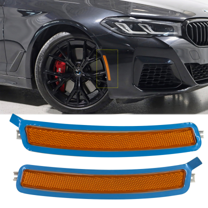 Front Bumper Amber Reflector Side Marker Lights For BMW 530i 540i xDrive 2017-2020