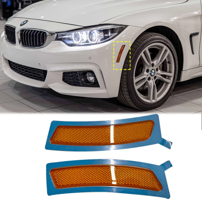 Front Bumper Amber Reflector Side Marker Lights For BMW F30 4 Series F32 F33 F36