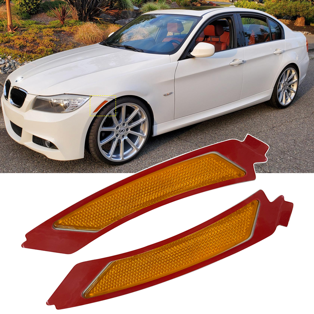 Amber Front Bumper Side Reflector Marker Light For 2009-2011 BMW E90 4Door LCI
