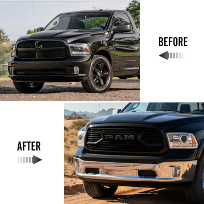 {Black Friday Deals} For 2013-2018 Dodge Ram 1500 Grill Big Horn Style Front Grille with Letter Matte Black