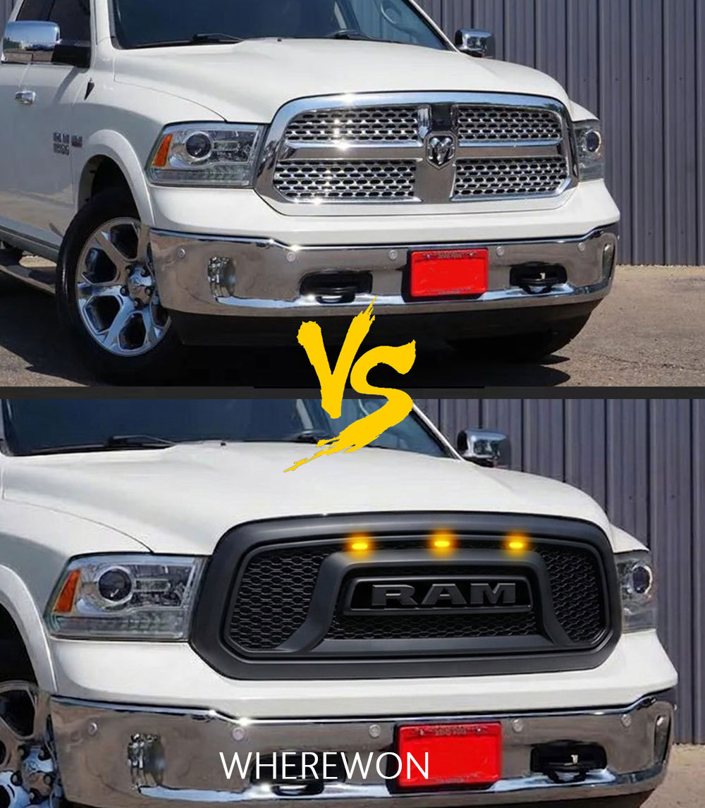 For 2013-2018 Dodge RAM 1500 Rebel Style Front Grille w/ Letter