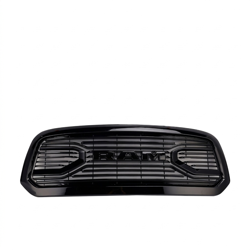 For 2013-2018 Dodge Ram 1500 Grill Big Horn Style Front Grille with Letter  Glossy Black