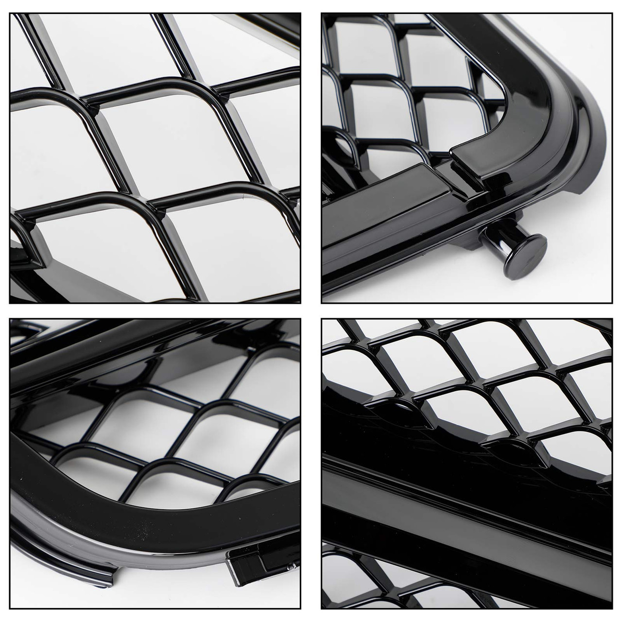 Gloss Black Grill Front Grille w/Emblem For Mercedes Benz W204 C250 C350 2008-2013