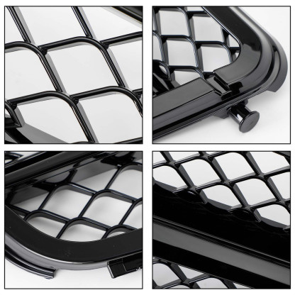Gloss Black Grill Front Grille w/Emblem For Mercedes Benz W204 C250 C350 2008-2013