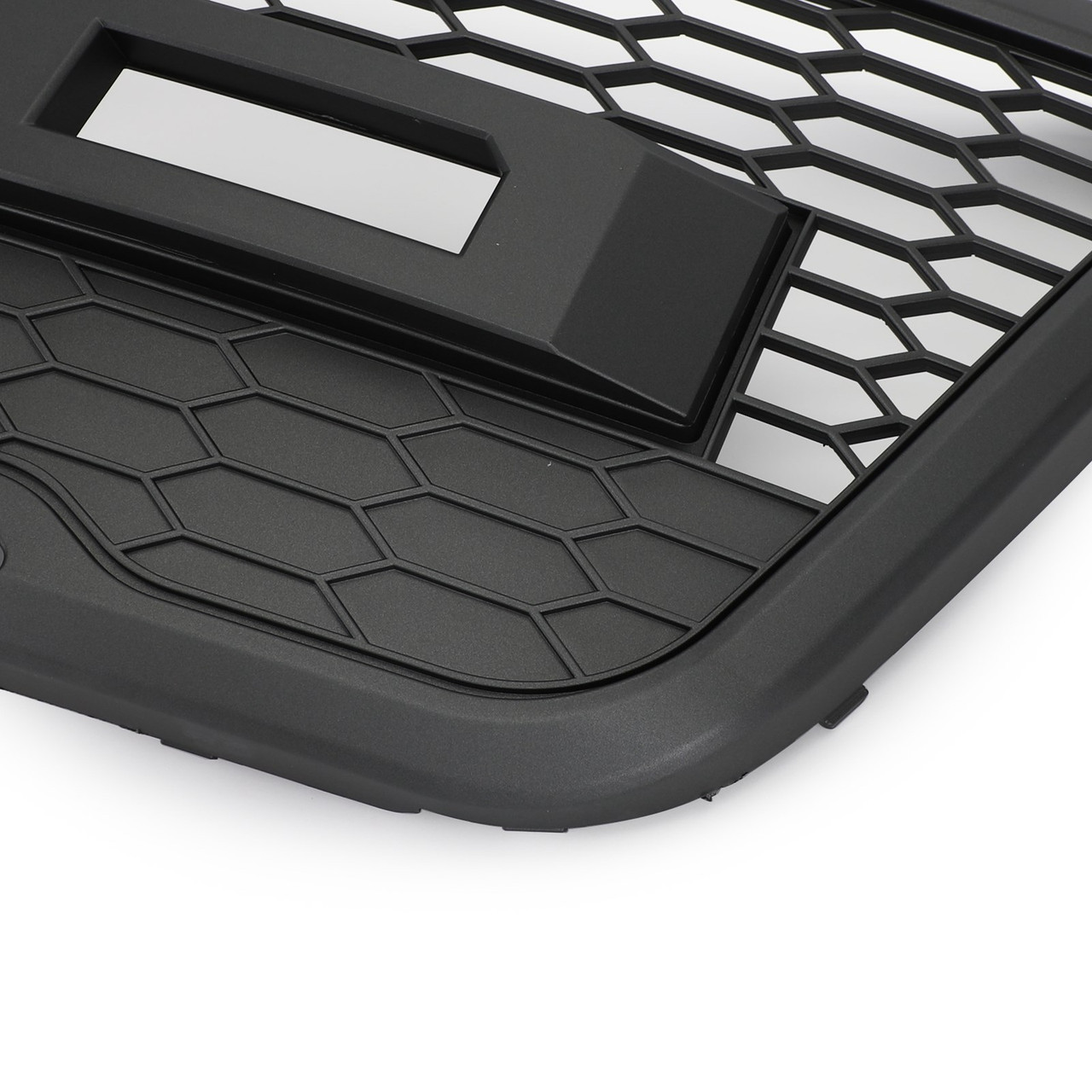 Front Bumper Grill For Ford Explorer 2011-2015 Grille W/ Letters & LED Lights Matte Black