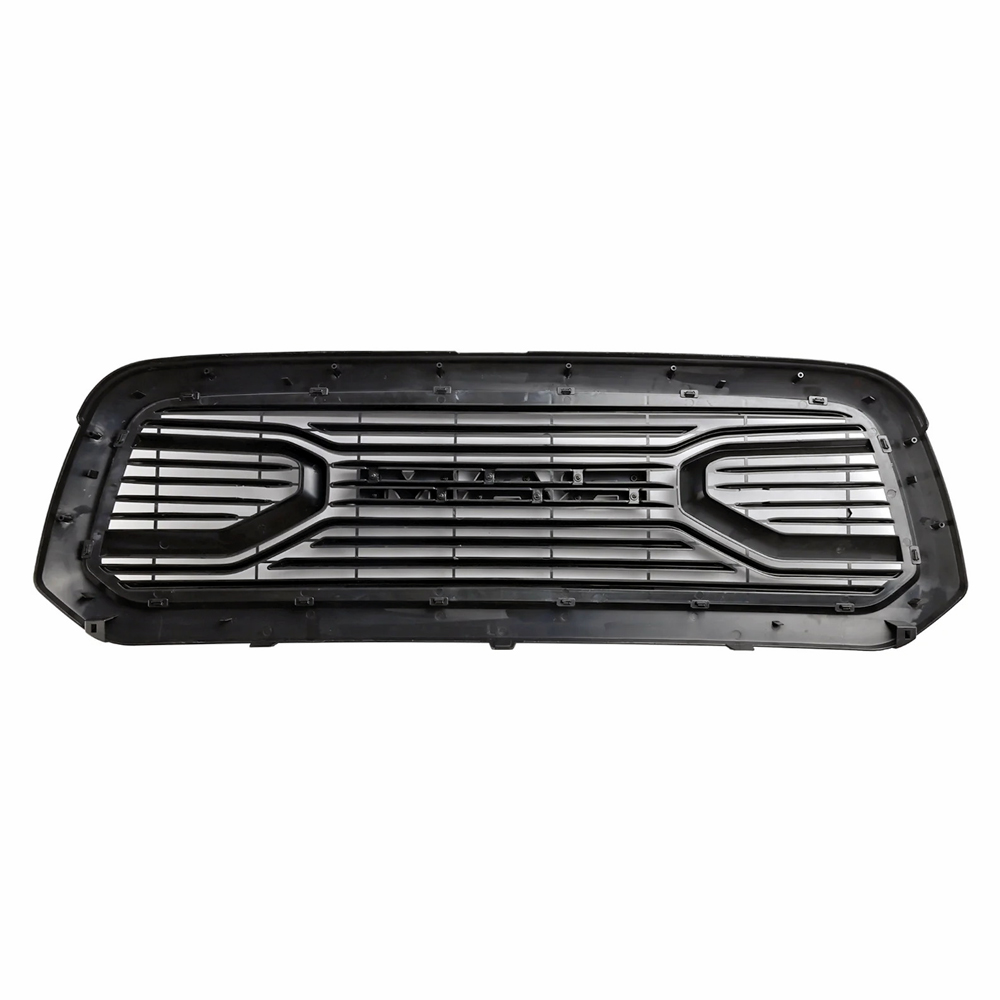 Big Horn Style Front Grille For 2013-2018 Dodge Ram 1500 Grill with LED Light Matte Black