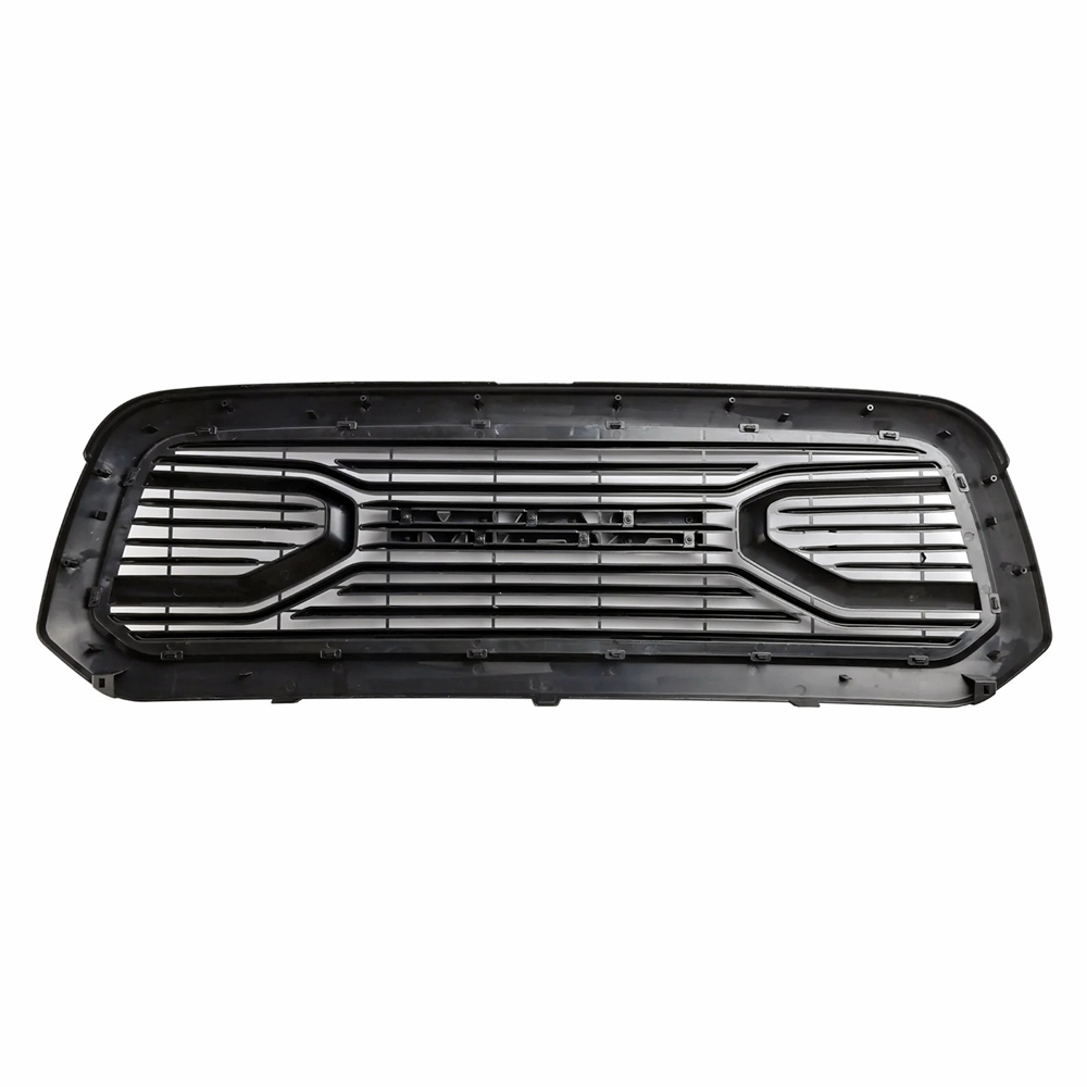 Big Horn Style Front Grille For 2013-2018 Dodge Ram 1500 Grill with LED Light Matte Black