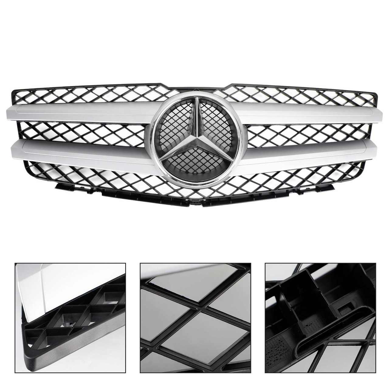 Grill Silver Front Grille for Mercedes Benz X204 GLK350 2010 2011 2012