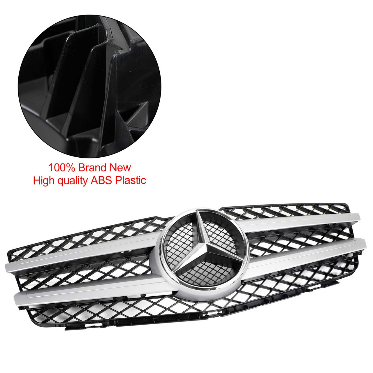 Grill Silver Front Grille for Mercedes Benz X204 GLK350 2010 2011 2012