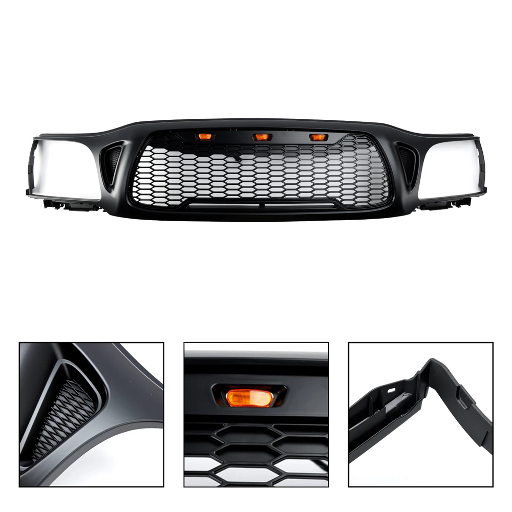 For Toyota Tacoma 2001-2004 Grill Honeycomb Style Front Grille with Light