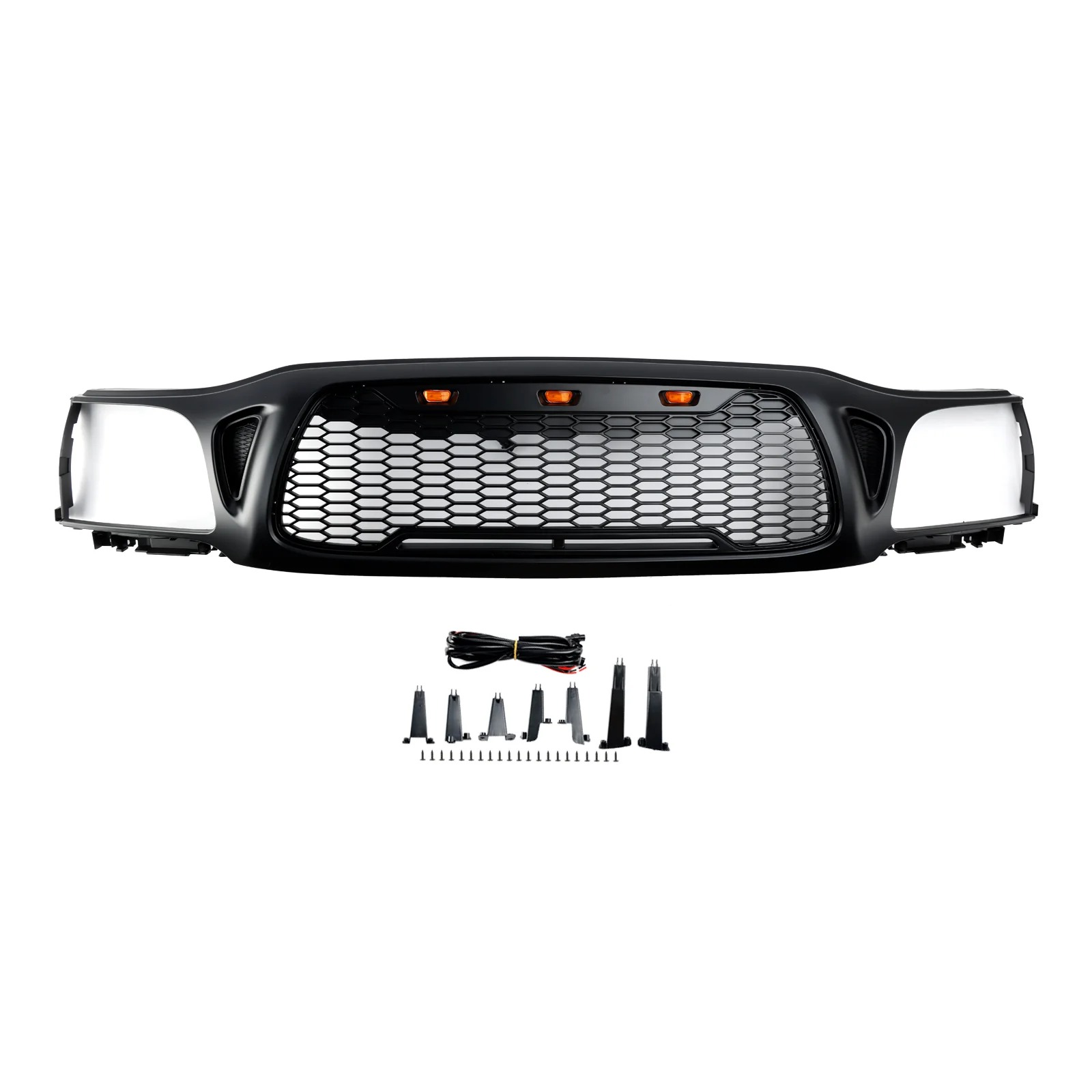For Toyota Tacoma 2001-2004 Grill Honeycomb Style Front Grille with Light