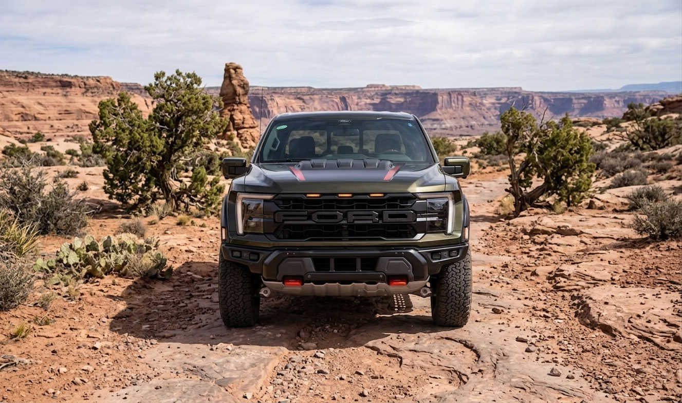 Grille For 2024 2025 Ford F150 Raptor R Front Grill Mesh With Letter & LED Light