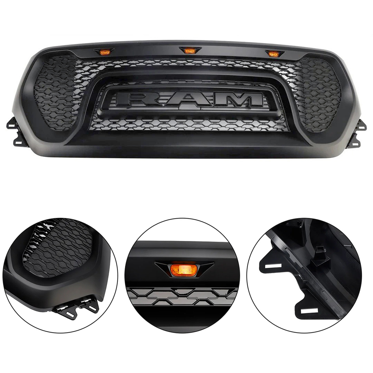 Rebel Style Grill For 2019-2024 Dodge Ram 1500 Grille w/ Letter