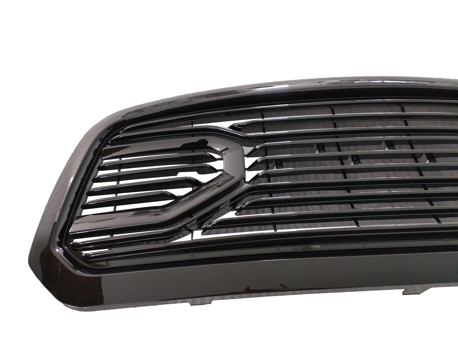 For 2013-2018 Dodge Ram 1500 Front Grille Big Horn Style Grill Glossy Black + Letter Chrome